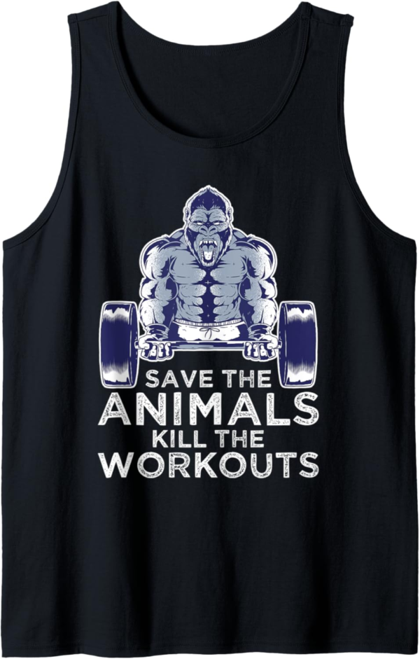 Save The Animals Kill The Workouts Gorilla Vegan Muscle Tank... - Image 2